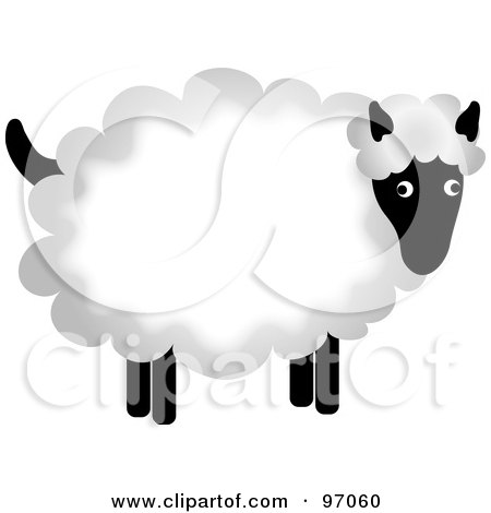 Royalty-Free (RF) Clipart Illustration of a Fluffy Sheep With Thick Wool by Pams Clipart