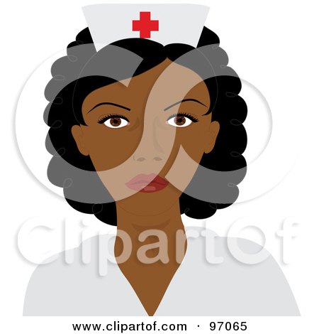 Royalty-Free (RF) Clipart Illustration of a Beautiful Black Female Nurse In A Medical Uniform by Pams Clipart