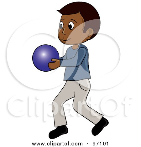 Royalty-Free (RF) Clipart Illustration of a Little Indian Boy Walking And Holding A Ball by Pams Clipart