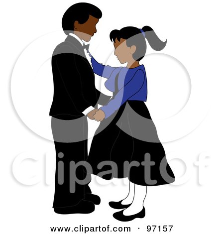 Royalty-Free (RF) Clipart Illustration of an Indian Boy And Girl Dancing Together by Pams Clipart