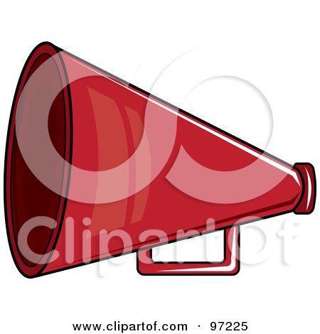 Royalty-Free (RF) Clipart Illustration of a Red Cheerleading Megaphone by Pams Clipart