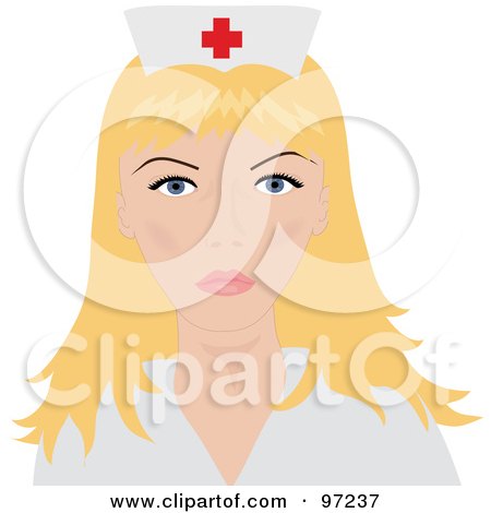 Royalty-Free (RF) Clipart Illustration of a Beautiful Blond Female Nurse In A Medical Uniform by Pams Clipart