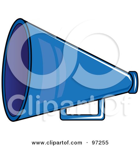 Royalty-Free (RF) Clipart Illustration of a Blue Cheerleading Megaphone by Pams Clipart