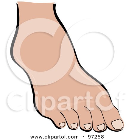 Royalty-Free (RF) Clipart Illustration of a Woman's Foot With Nude Toenails by Pams Clipart