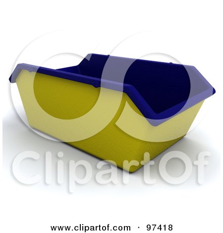 Royalty-Free (RF) Clipart Illustration of a 3d Blue And Yellow Storage Container by KJ Pargeter