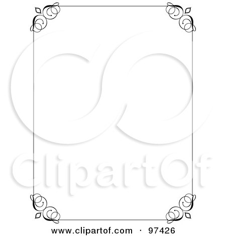 Royalty-Free (RF) Clipart Illustration of a Decorative Black Border Around White Space by KJ Pargeter