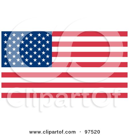 Royalty-Free (RF) Clipart Illustration of a Fourth Of July American Flag With Stars And Stripes by Hit Toon