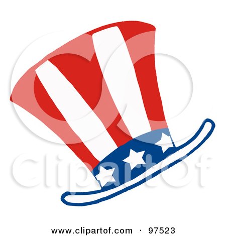 Royalty-Free (RF) Clipart Illustration of an American Hat With Stars And Stripes by Hit Toon