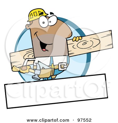 Royalty-Free (RF) Clipart Illustration of an African American Painter Over A Blank Box by Hit Toon