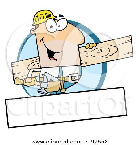 Royalty-Free (RF) Clipart Illustration of a Caucasian Painter Over A Blank Box by Hit Toon