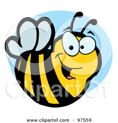 Royalty-Free (RF) Clipart Illustration of a Smiling Yellow Bee by Hit Toon