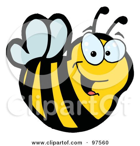 Royalty-Free (RF) Clipart Illustration of a Smiling Bee by Hit Toon