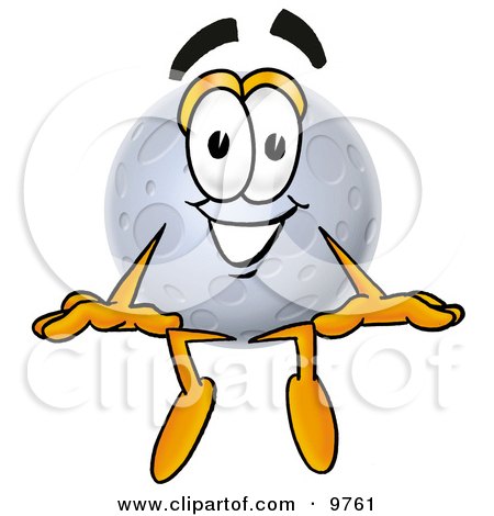Clipart Picture of a Moon Mascot Cartoon Character Sitting by Mascot Junction