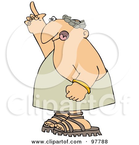 Royalty-Free (RF) Clipart Illustration of a Roman Man Standing And Pointing Upwards by djart
