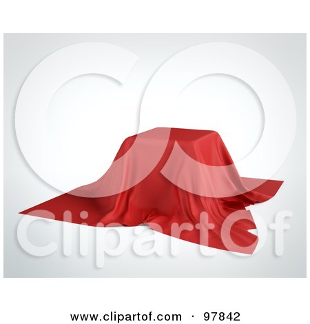 Royalty-Free (RF) Clipart Illustration of a 3d Red Cloth Over A Box by Mopic