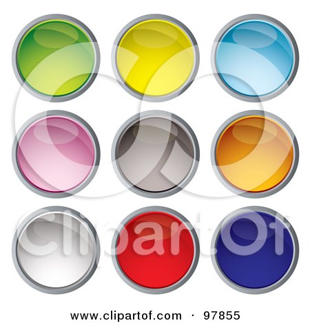 Royalty-Free (RF) Clipart Illustration of a Digital Collage Of Colorful Round And Shiny App Icons - 1 by michaeltravers