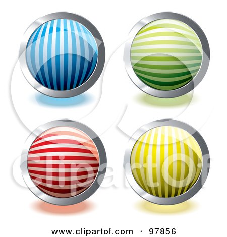 Royalty-Free (RF) Clipart Illustration of a Digital Collage Of Colorful Round And Shiny Lined App Icons by michaeltravers