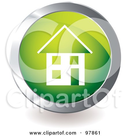 Royalty-Free (RF) Clipart Illustration of a Green House App Icon by michaeltravers