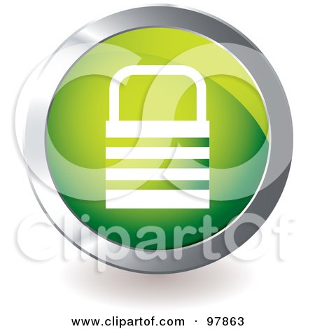 Royalty-Free (RF) Clipart Illustration of a Green Padlock App Icon by michaeltravers