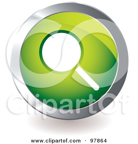 Royalty-Free (RF) Clipart Illustration of a Green Search App Icon by michaeltravers