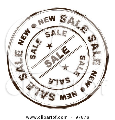 Royalty-Free (RF) Clipart Illustration of a Round Distressed Sale Ink Stamp by michaeltravers