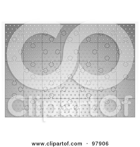 Royalty-Free (RF) Clipart Illustration of a Completed Flat Metal Jigsaw Puzzle by michaeltravers