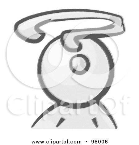 Royalty-Free (RF) Clipart Illustration of a Sketched Design Mascot Avatar With A Question Mark by Leo Blanchette