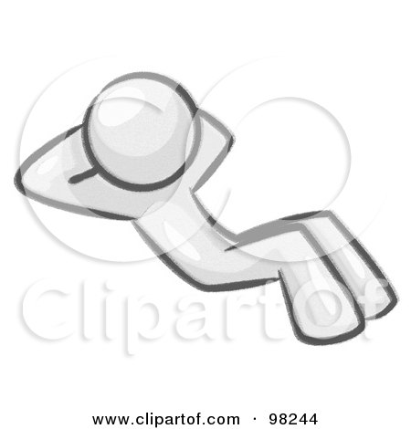 Royalty-Free (RF) Clipart Illustration of a Sketched Design Mascot Man Doing Sit Ups While Strength Training by Leo Blanchette