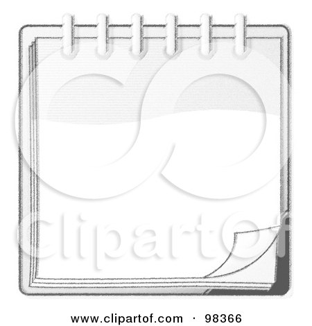 Royalty-Free (RF) Clipart Illustration of a Sketched Spiral Notebook by Leo Blanchette