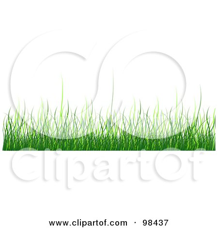 Royalty-Free (RF) Clipart Illustration of a Border Of Spring Time Grass by Pushkin
