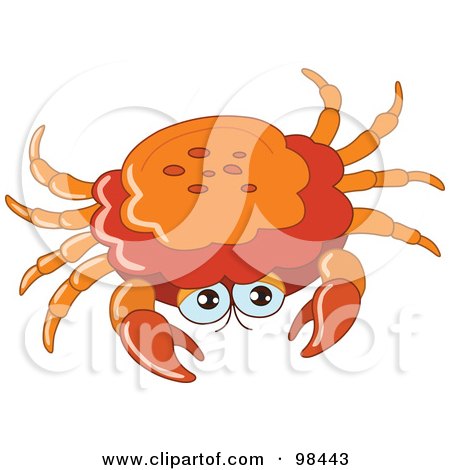 Royalty-Free (RF) Clipart Illustration of a Cute Orange Sea Crab by yayayoyo