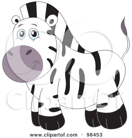 Royalty-Free (RF) Clipart Illustration of a Happy Smiling Zoo Zebra by yayayoyo