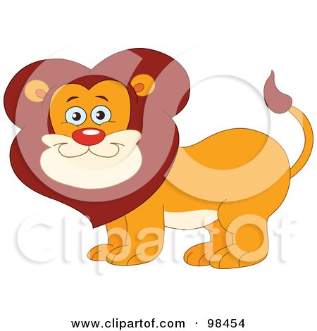 Royalty-Free (RF) Clipart Illustration of a Happy Smiling Zoo Lion by yayayoyo
