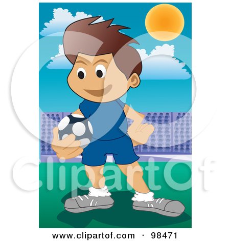 Royalty-Free (RF) Clipart Illustration of a Soccer Boy - 3 by mayawizard101