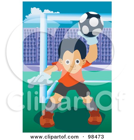 Royalty-Free (RF) Clipart Illustration of a Soccer Boy - 6 by mayawizard101