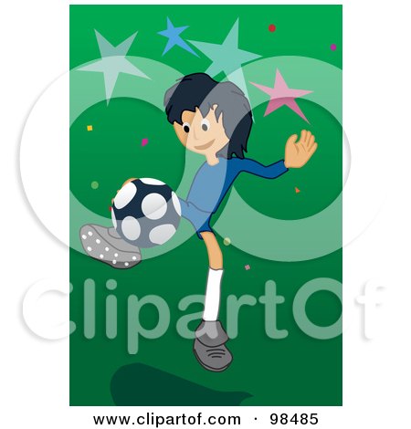 Royalty-Free (RF) Clipart Illustration of a Soccer Boy - 4 by mayawizard101