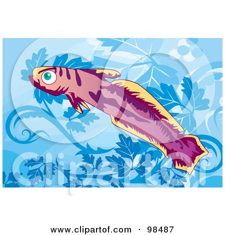 Royalty-Free (RF) Clipart Illustration of a Purple Goby Fish by mayawizard101