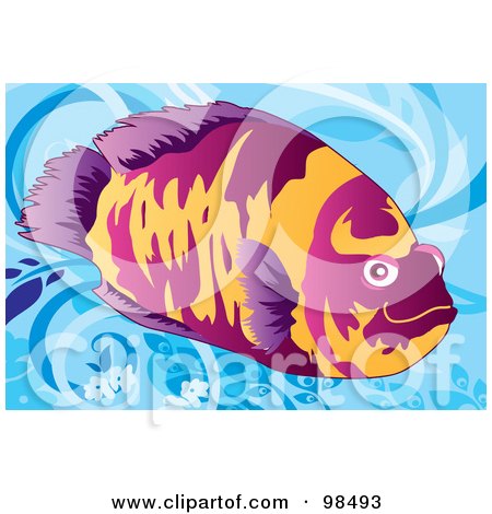 Royalty-Free (RF) Clipart Illustration of a Tropical Aquarium Fish - 3 by mayawizard101