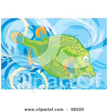 Royalty-Free (RF) Clipart Illustration of a Tropical Puffer Aquarium Fish by mayawizard101