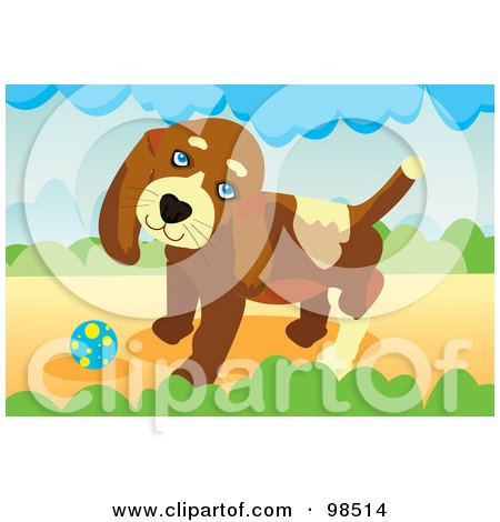 Royalty-Free (RF) Clipart Illustration of a Ball Fetching Dog - 5 by mayawizard101