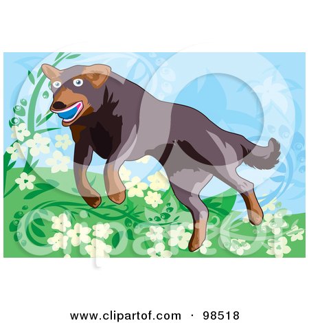 Royalty-Free (RF) Clipart Illustration of a Ball Fetching Dog - 7 by mayawizard101