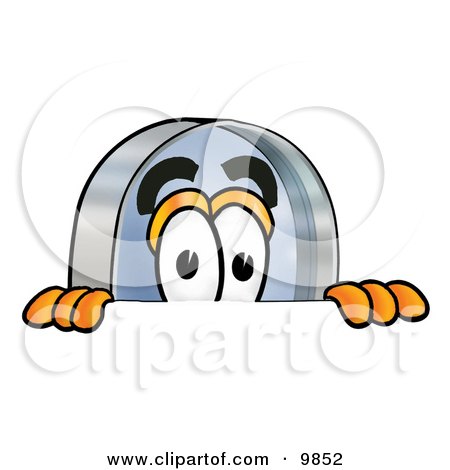Clipart Picture of a Magnifying Glass Mascot Cartoon Character Peeking Over a Surface by Mascot Junction