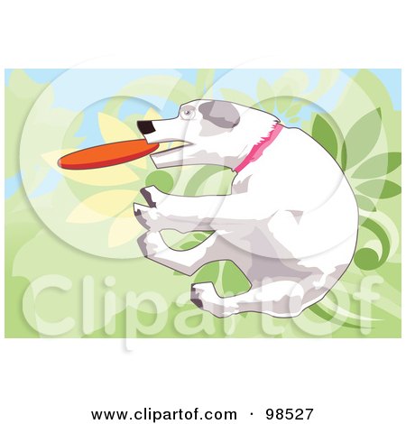 Royalty-Free (RF) Clipart Illustration of a Dog Fetching A Disc - 2 by mayawizard101