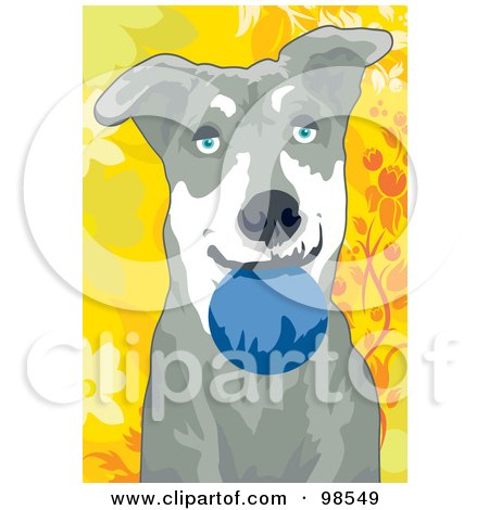 Royalty-Free (RF) Clipart Illustration of a Ball Fetching Dog - 4 by mayawizard101