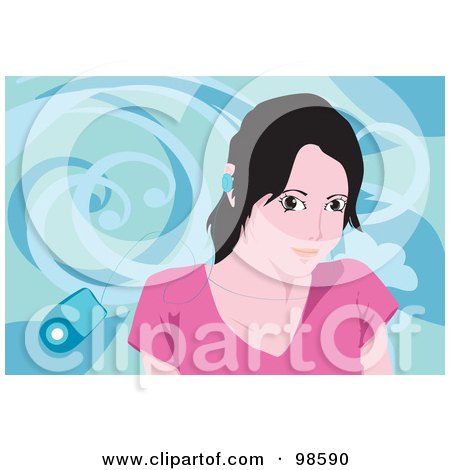 Royalty-Free (RF) Clipart Illustration of a Woman Listening to Music - 13 by mayawizard101