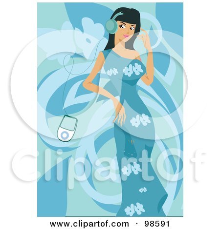 Royalty-Free (RF) Clipart Illustration of a Woman Listening to Music - 20 by mayawizard101