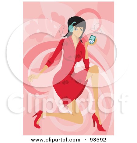 Royalty-Free (RF) Clipart Illustration of a Woman Listening to Music - 19 by mayawizard101