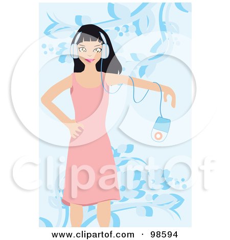 Royalty-Free (RF) Clipart Illustration of a Woman Listening to Music - 14 by mayawizard101
