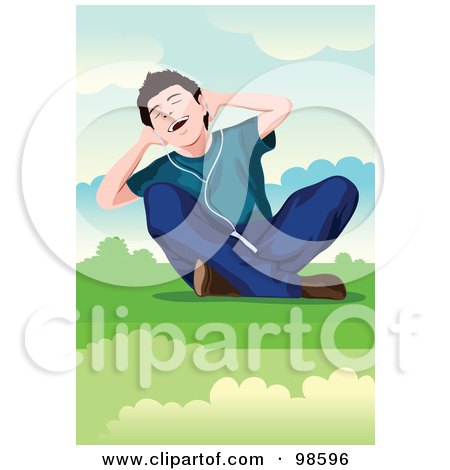 Royalty-Free (RF) Clipart Illustration of a Boy Listening to Music - 4 by mayawizard101