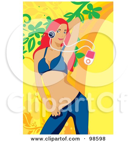 Royalty-Free (RF) Clipart Illustration of a Woman Listening to Music - 11 by mayawizard101